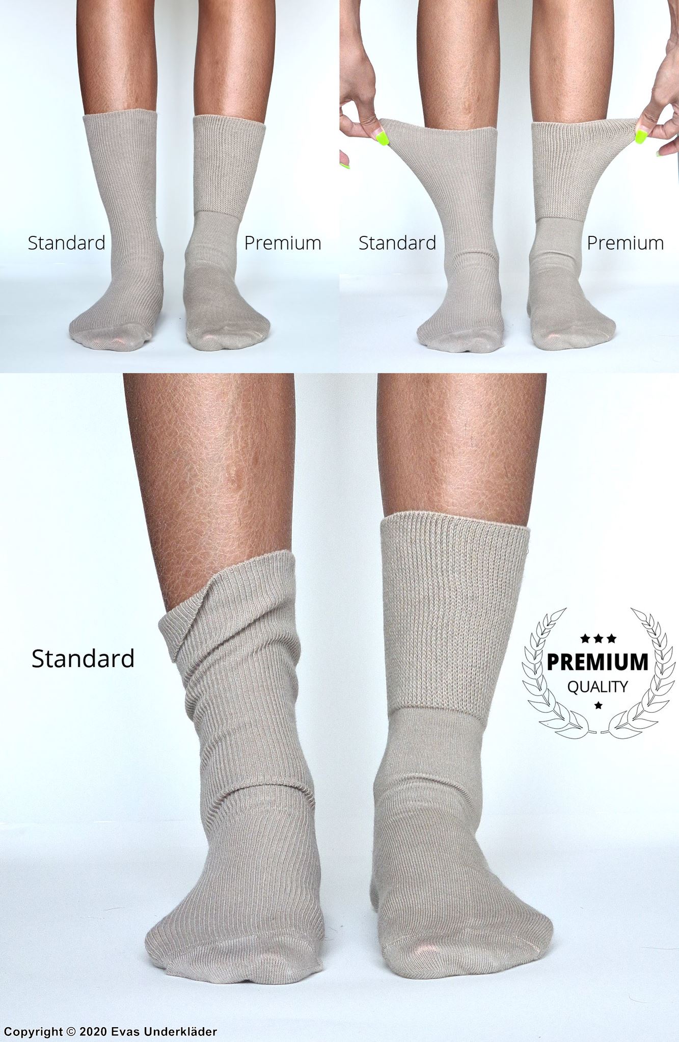 Comfort socks (unisex), cotton, non-restrictive cuffs, flat seam, 5-pack